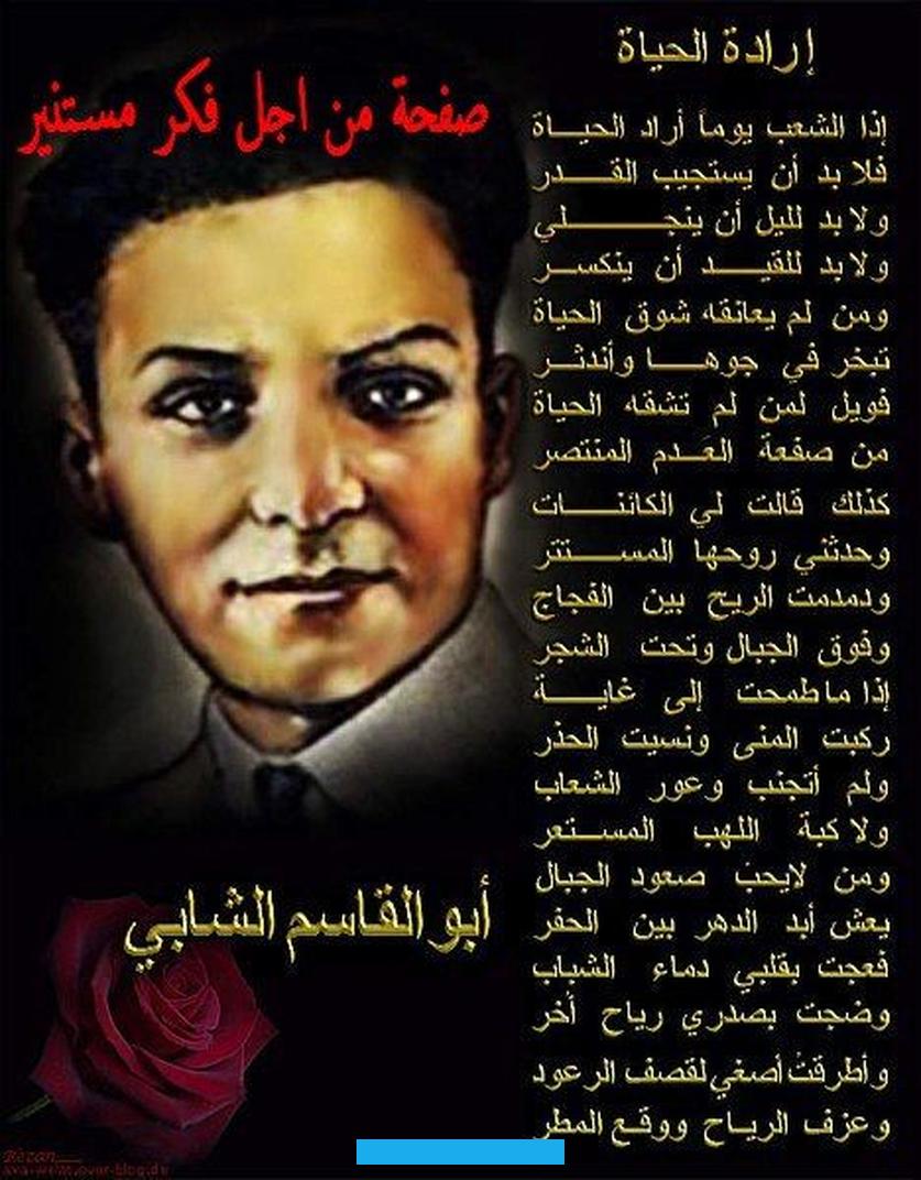 استخفافا بمشاعر شعوب ضعيفة و هدرا لدماء الابرياء و يقول في هذا السياق:سخرت بأنات شعب ضعيف ***= و كفك مخصوبة من دماهو.