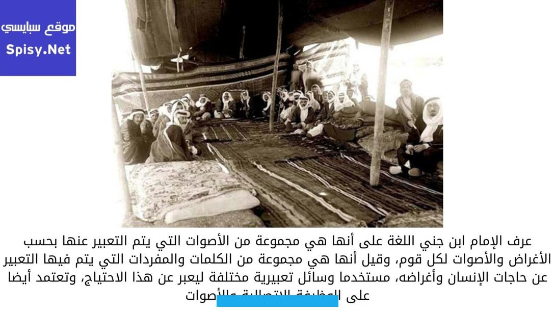 أكد ابن جني أولا الطبيعة الصوتية للغة. كما ذكر وظيفتها الاجتماعية في التعبير ونقل الفكر. وذكر أيضا أنها تستخدم في مجتمع فلكل قوم لغتهم.